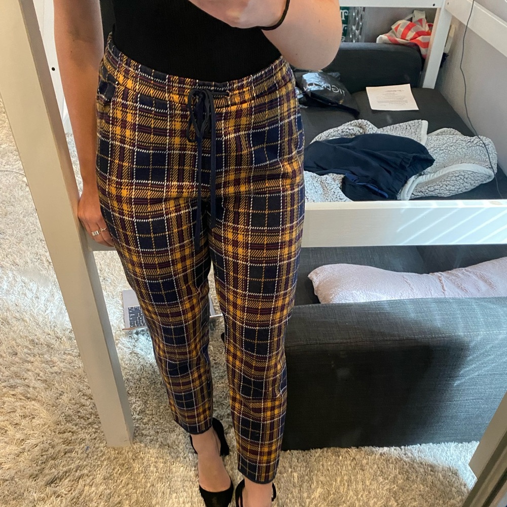 Zara Checkered Joggers, Size S